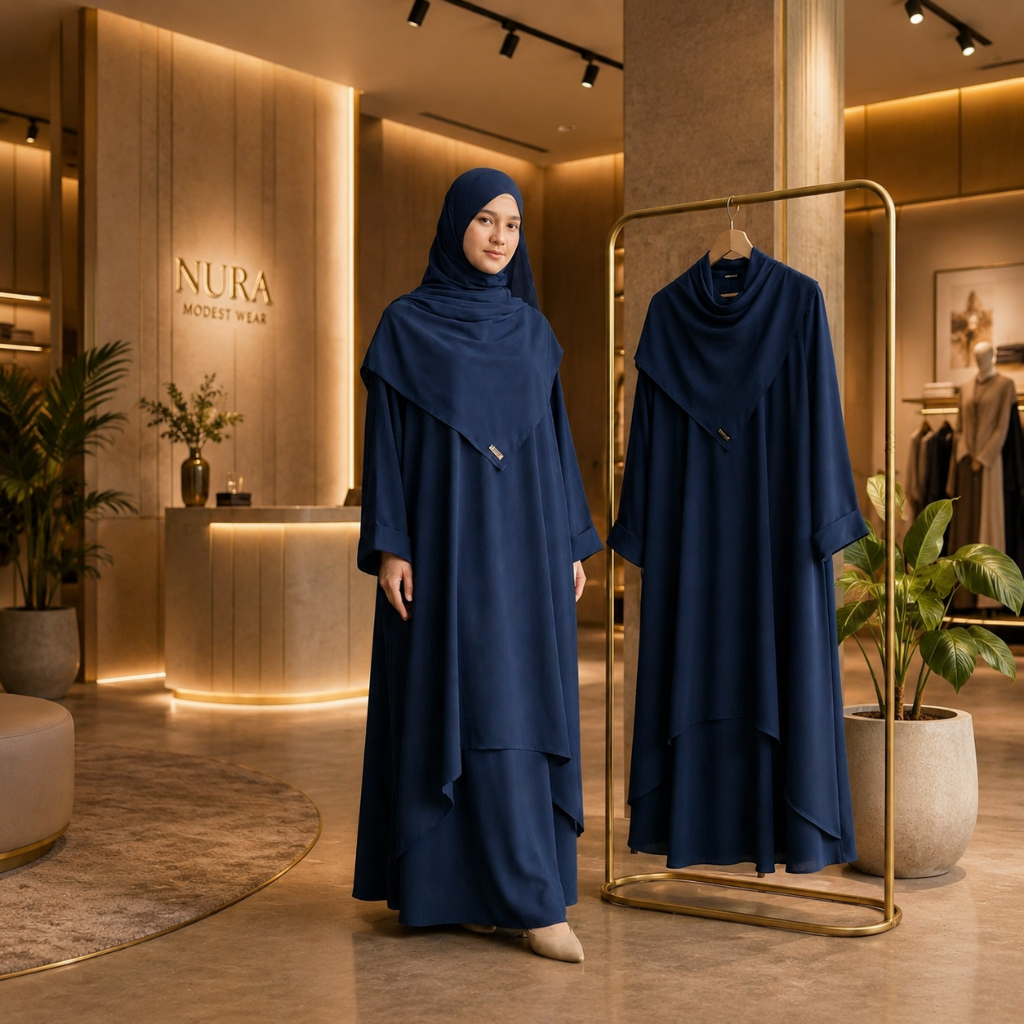 Sadiyah Dress Outfit Wanita Muslimah Aplikasi Marbella Premium Motif Flowy Simple Syari Harian