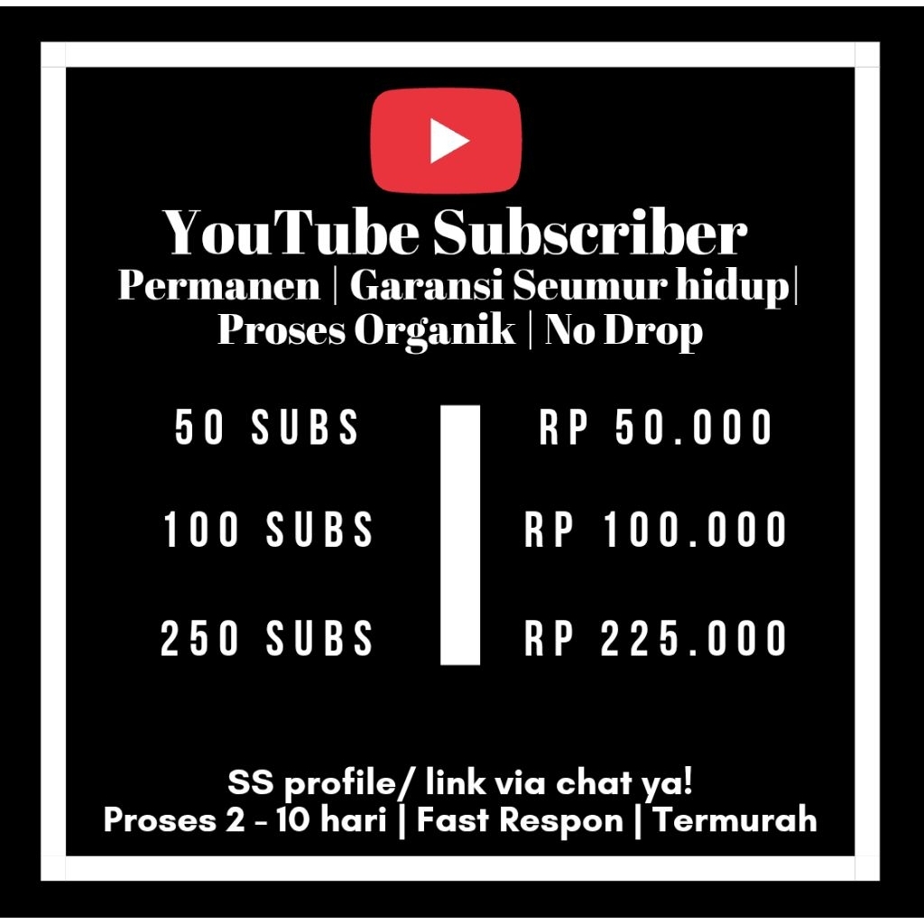 Subscriber YouTube Organik Permanen