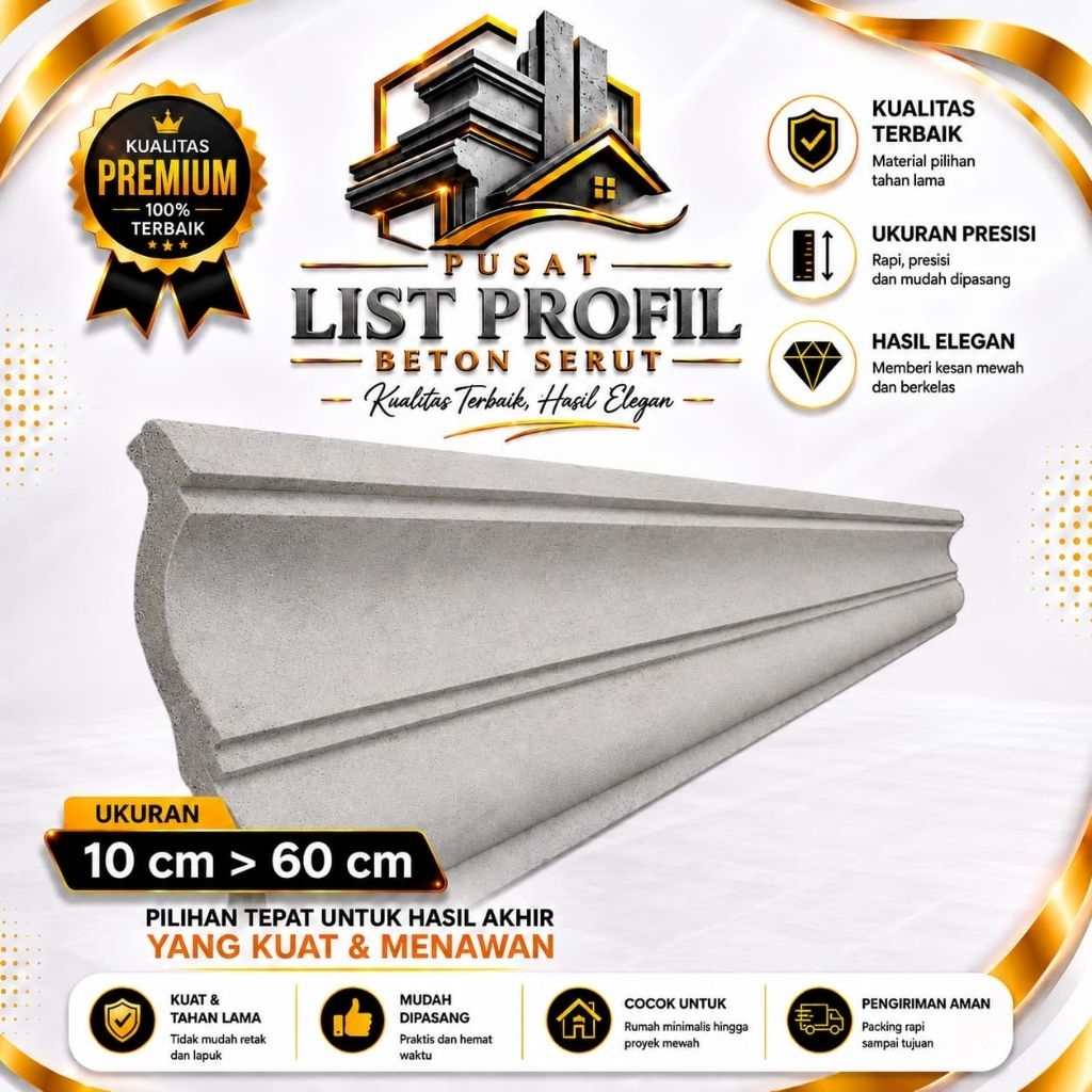 Lisplang Profil Beton List Profil Tempel Beton List beton