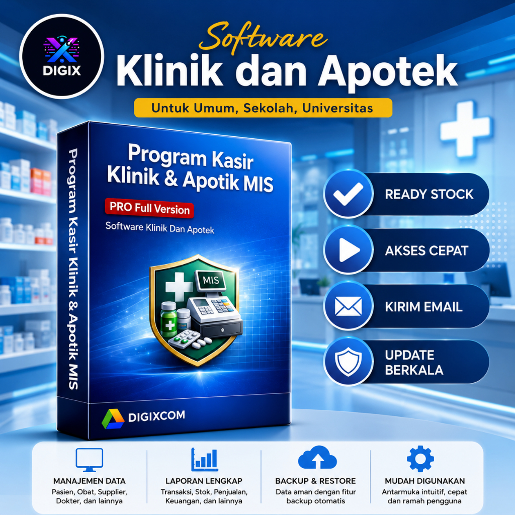 Software Klinik Dan Apotek Program Kasir Klinik & Apotik MIS Aplikasi Klinik Apotek PRO Full Version