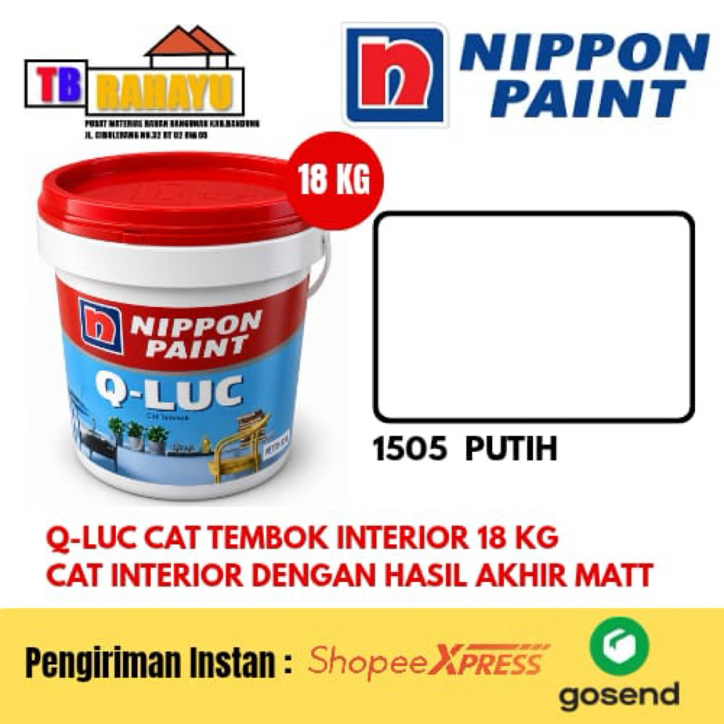 Cat Tembok Qluc 1505 Putih 18 KG, Nippon Paint QLuc 1505 Putih 18 KG,