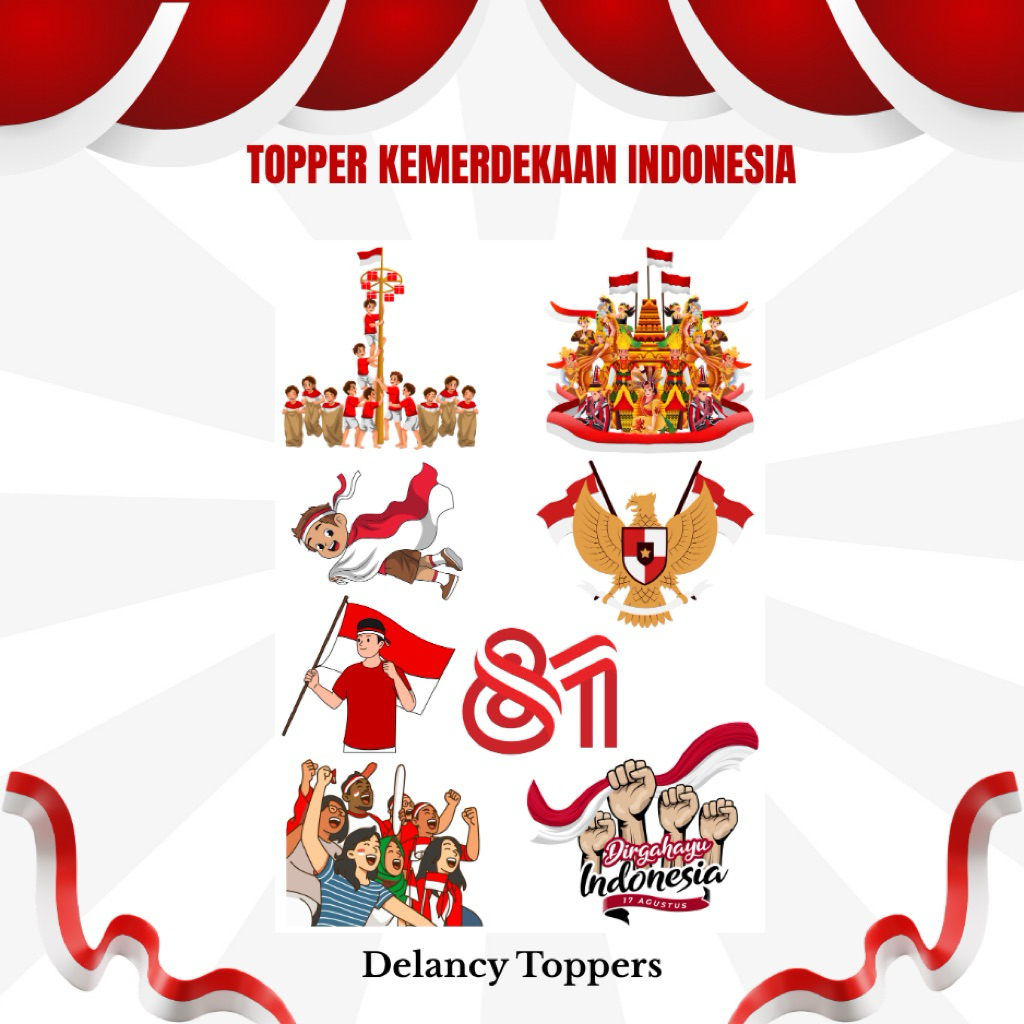 Topper Custom Kemerdekaan Republik Indonesia | Hiasan Tumpengan Kemerdekaan