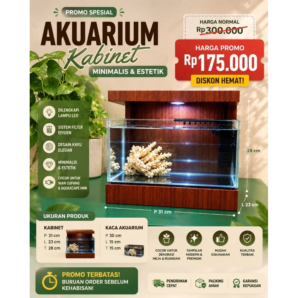 akuarium minimalis fulset ikan hias