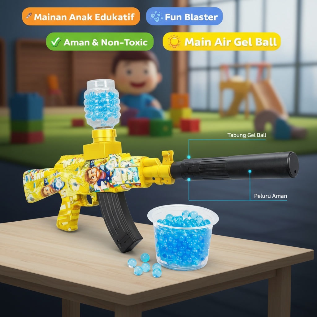 Grosir_satuan Mainan Water Gel Elektrik Anak M416 Otomatis Manual Gell Blaster Kado Ulang Tahun Laki