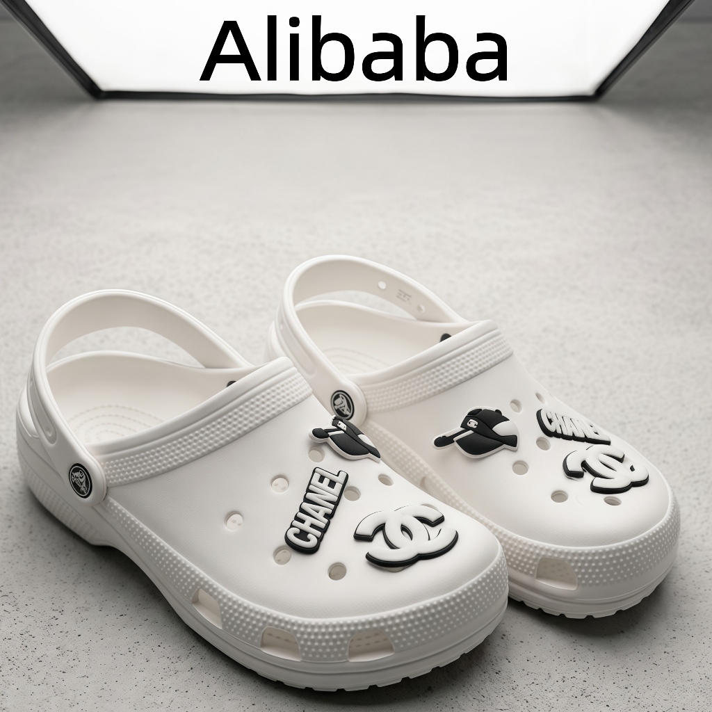 Alibaba Sandal Sepatu Selop Unisex EVA Anti Licin Empuk Nyaman Polos & Ada Aksesoris Motif Brand Ele