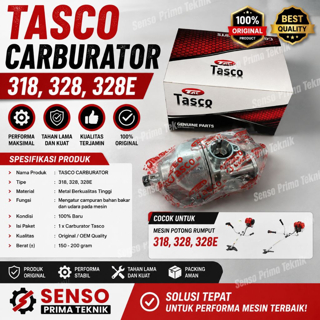CARBURATOR 328 TASCO ORIGINAL POTONG RUMPUT 318,328,328e CARBURATOR KARBURATOR MESIN POTONG RUMPUT