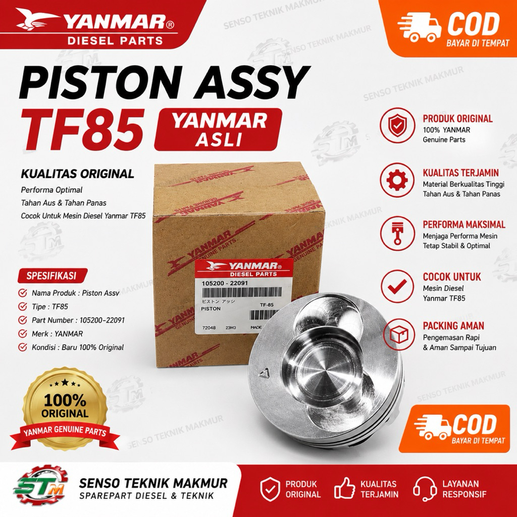 Piston Assy Yanmar TF 85 /Seher Yanmar TF85 Original Premium