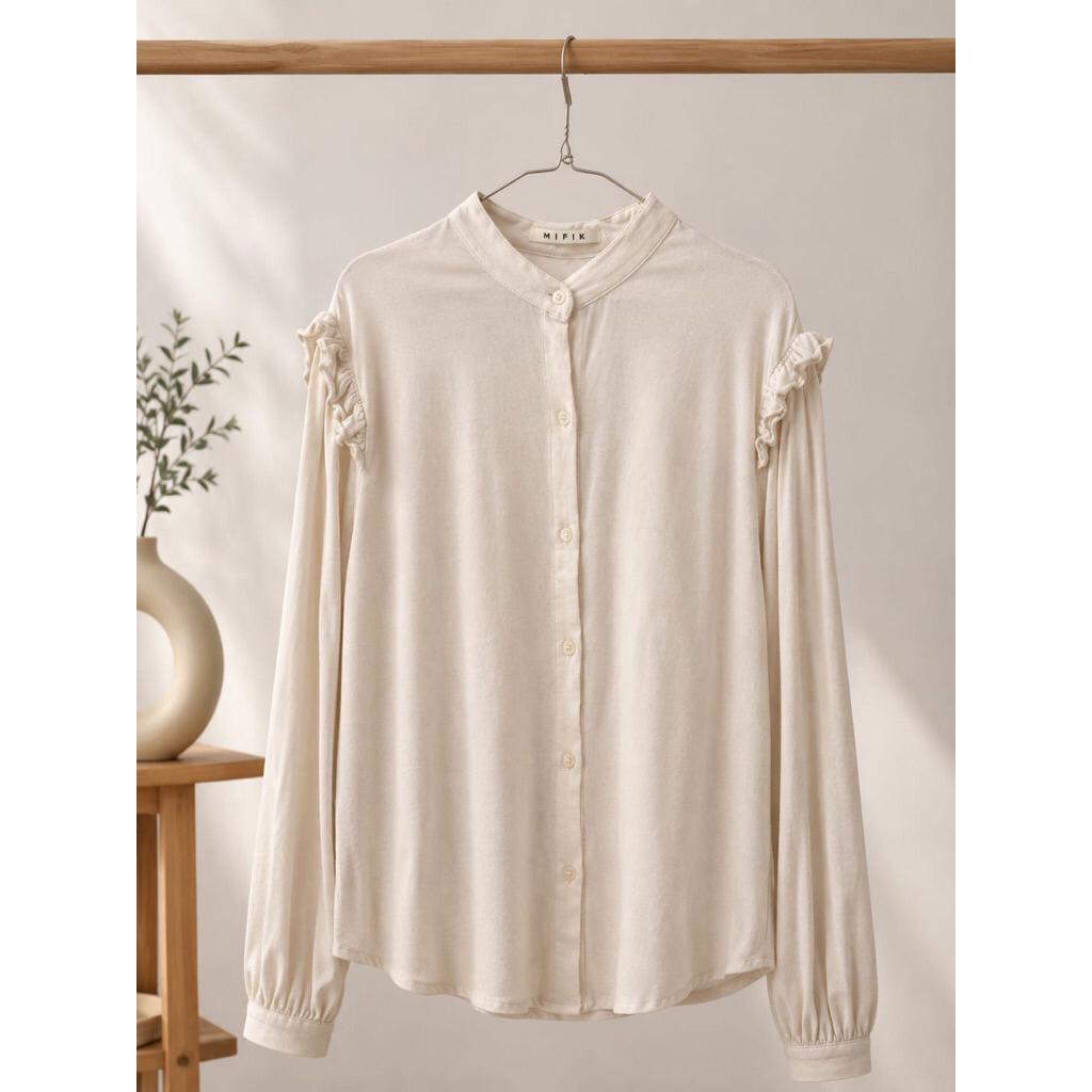 Blouse Putih Ruffle Mykik