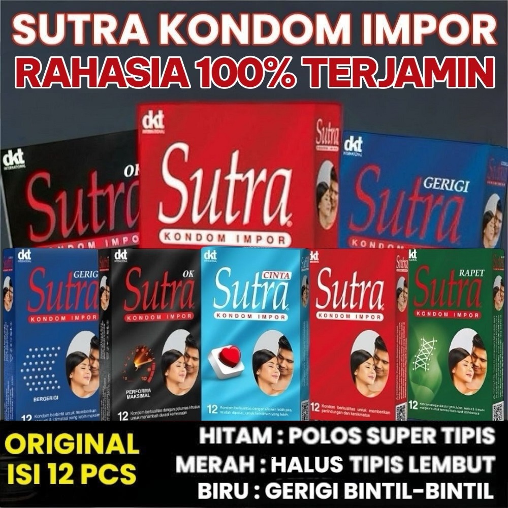 Sutra Kondom Impor Original Isi 12 Pcs, Pilihan Warna Hitam Merah Biru Dengan Fitur Berbeda