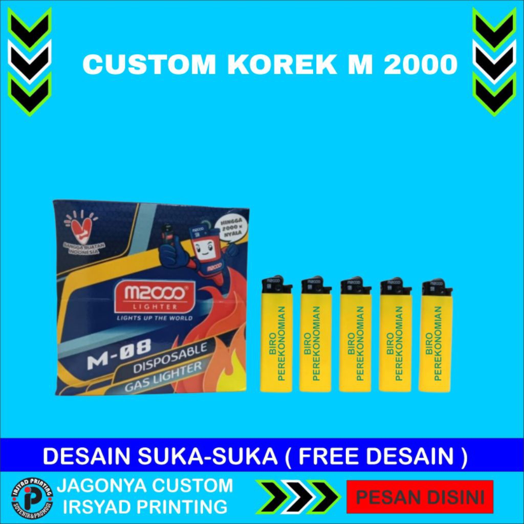 Korek Api Gas Roda M2000 custom / Custom Korek M2000 2 sisi / Korek Api / Korek Gas Murah