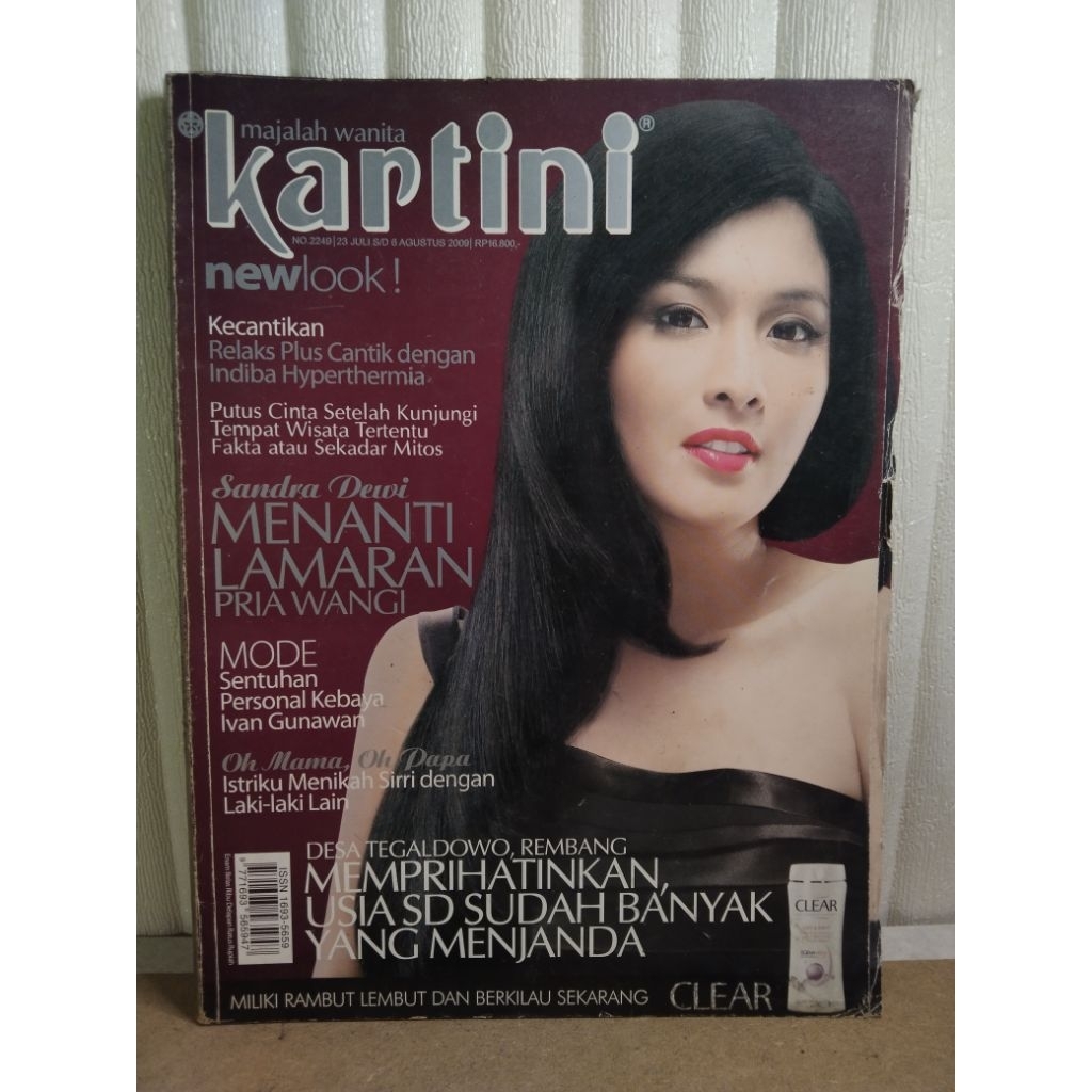 Majalah KARTINI Cover SANDRA DEWI edisi Juli Agustus 2009 no.2249