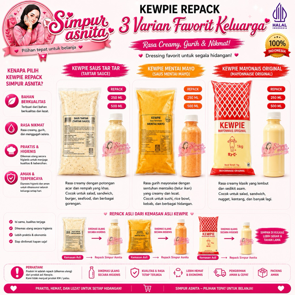 kewpie repeack kewpie Mayonais original,kewpie Mentai mayo,kewpie saus tar tar