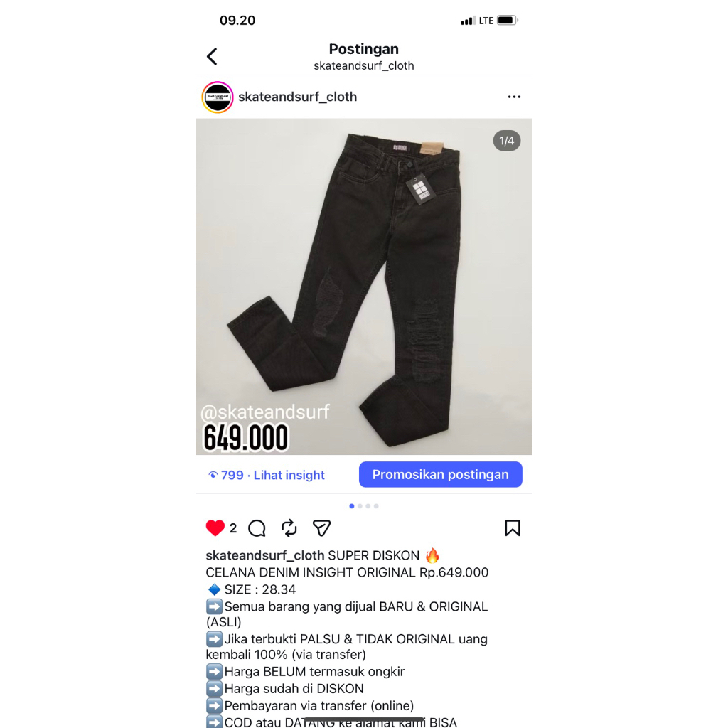CELANA DENIM INSIGHT ORIGINAL