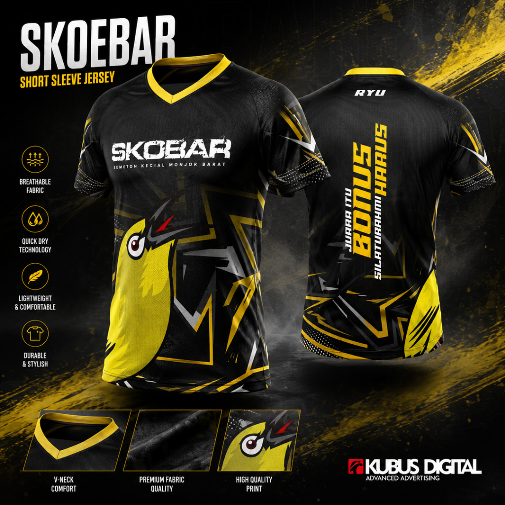 Jersey Custom Satuan | Custom Design | Jersey Nike Model O/V Neck Lengan Pendek | Full Print | Size 