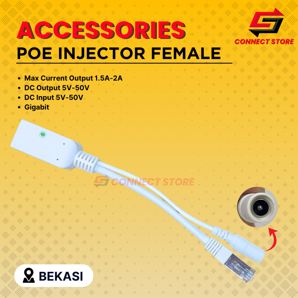Passive Gigabit POE Splitter Female|Gigabit POE Injector Cewek