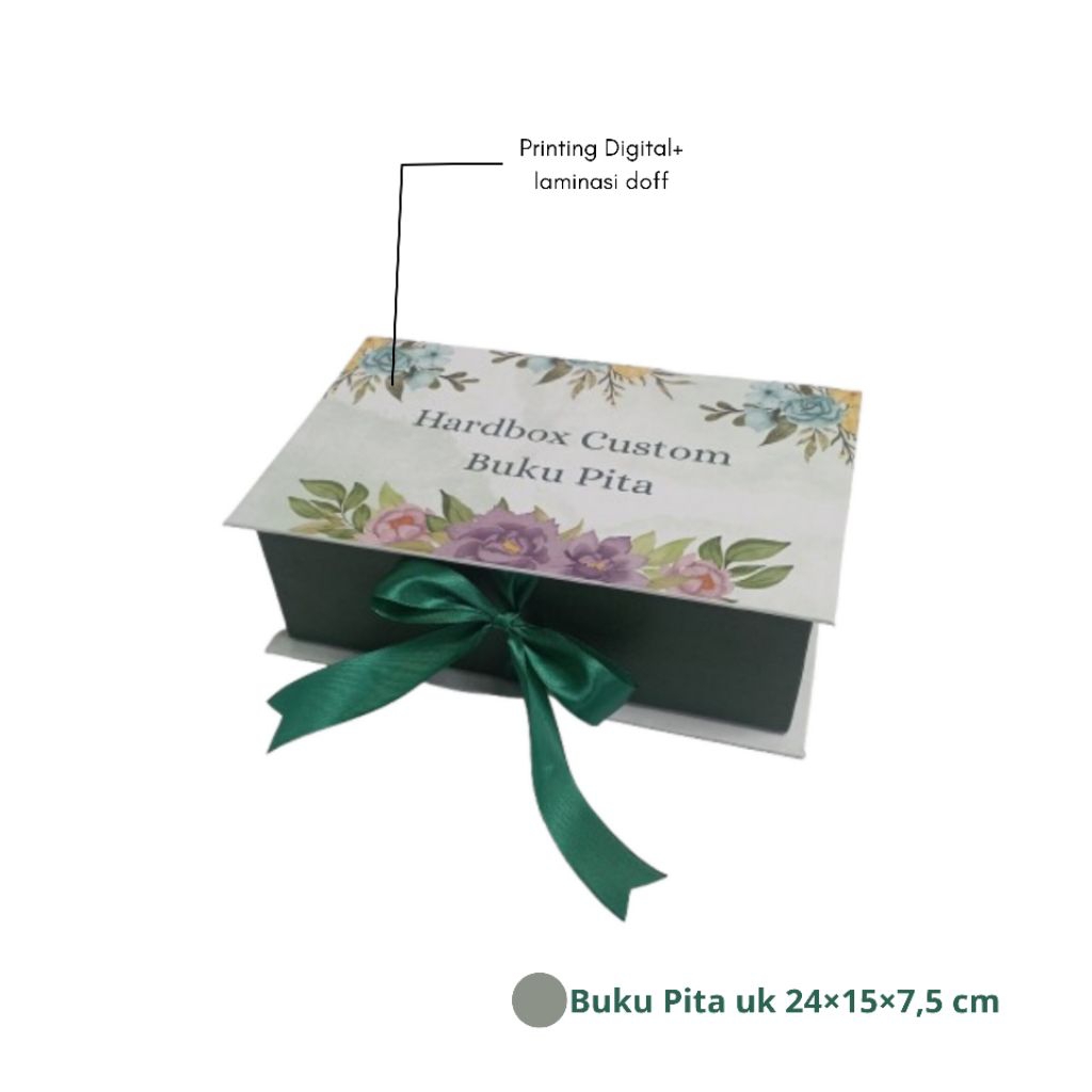 [24×15×7,5 cm] Hardbox Buku pita custom / Kotak packaging custom / Kotak hampers Custom