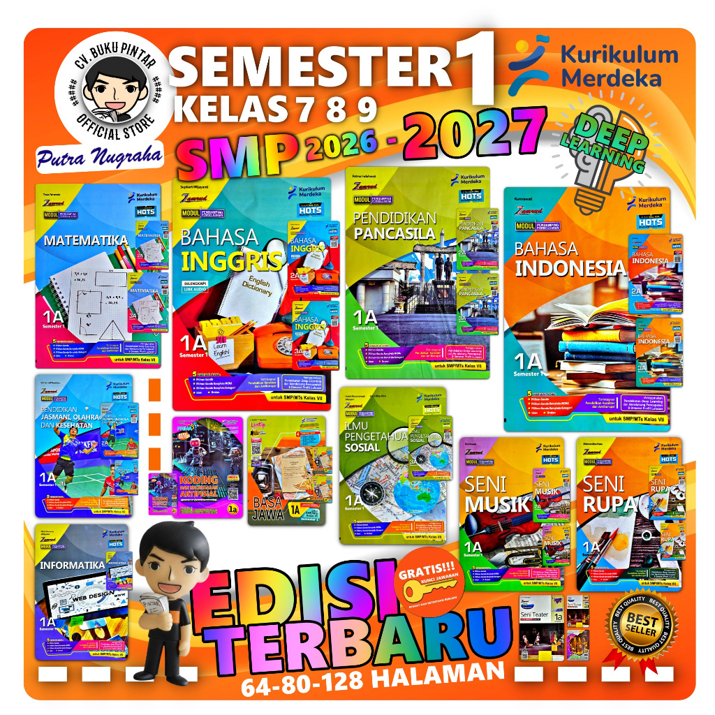 LKS SMP KELAS 7 8 9 SEMESTER 1 2026-2027 KURIKULUM MERDEKA Deep Learning | Zamrud PUTRA NUGRAHA | BU