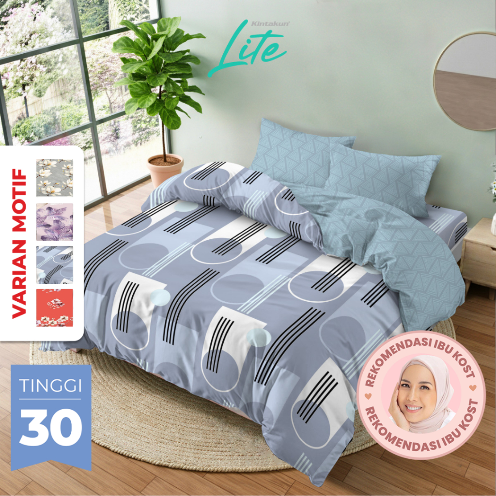 Kintakun LITE Bedcover Set Fitted 200 x 200 Microfiber Tinggi 30 cm - Multivarian