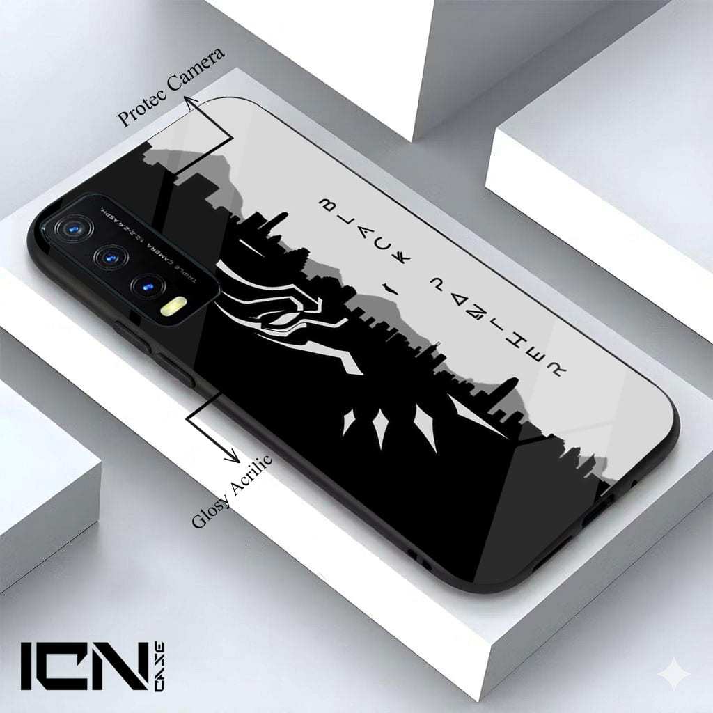 Casing Softcase Glass Kaca Vivo Y20 Y20S Y12S - [SF90] - Silikon Hp - Kesing Hp - Case Handphone
