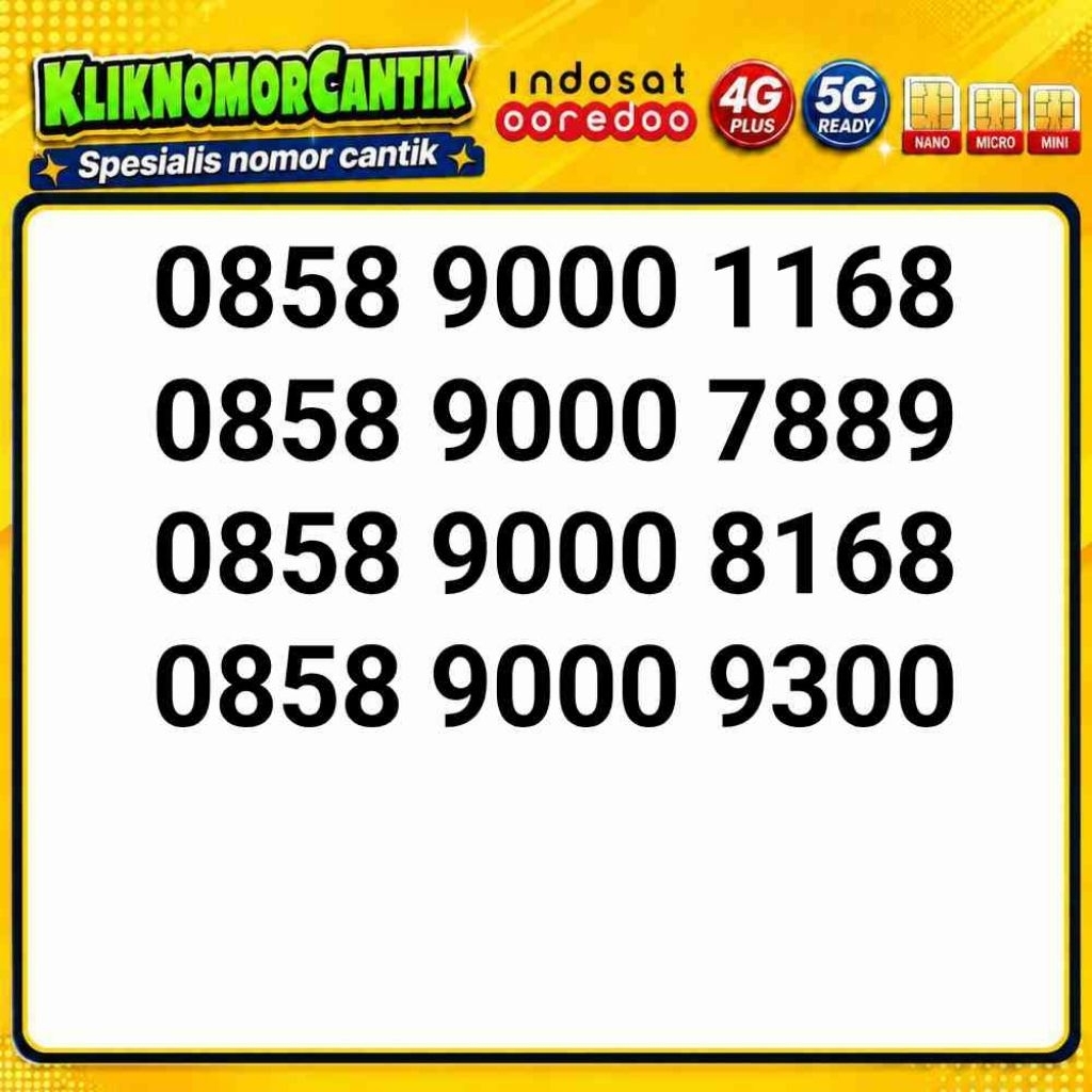 nomor cantik Indosat 4G&5G kartu Perdana IM3 seri 9000 A8