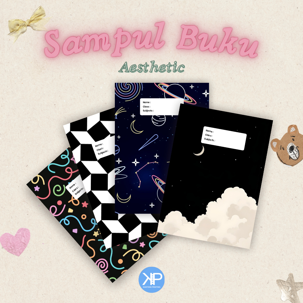 Sampul Buku Aesthetic Isi 10 Pcs Motif Hitam Bigboss Sidu Boxy - Sampul Buku Tulis Aesthetic Hitam -