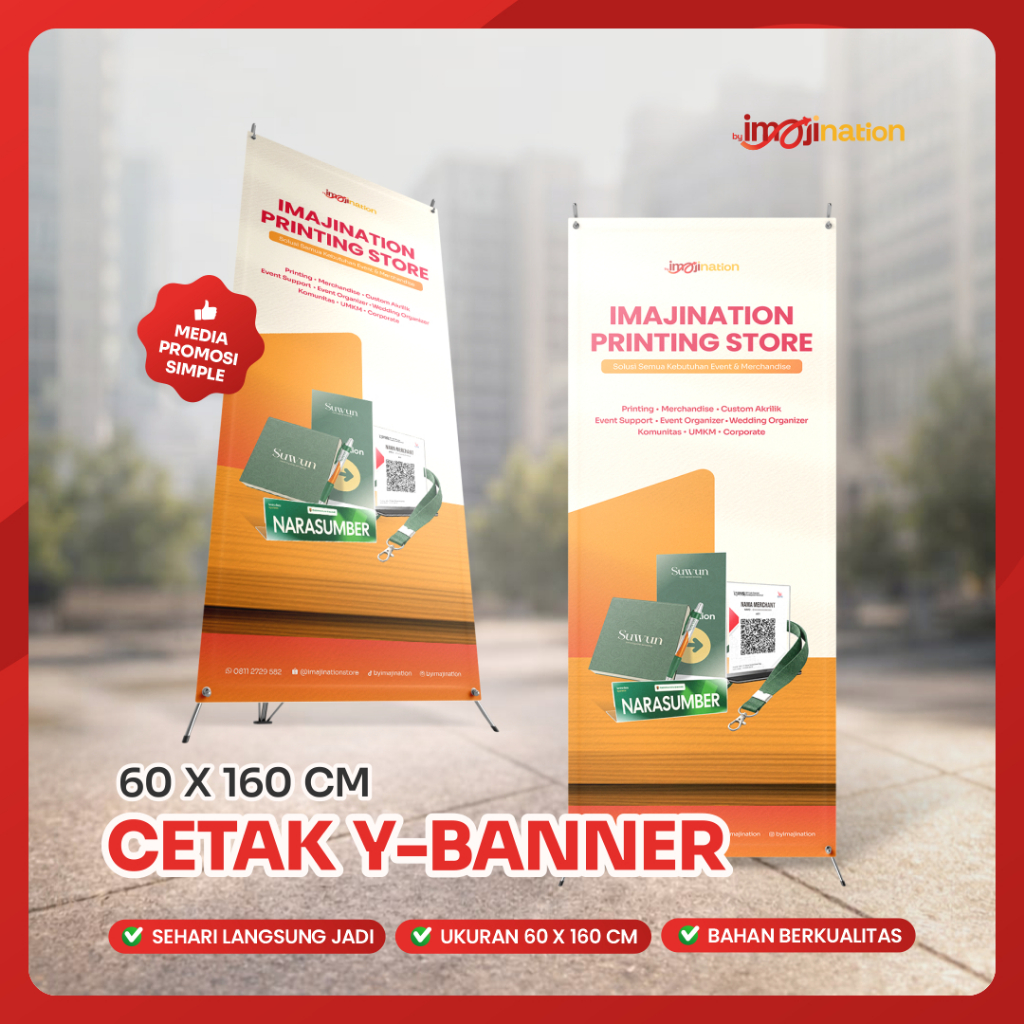 CETAK Y-BANNER SEHARI JADI/ Y-BANNER 60X160CM/X BANNER CUSTOM/DISPLAY BANNER LENGKAP/BANNER + KERANG