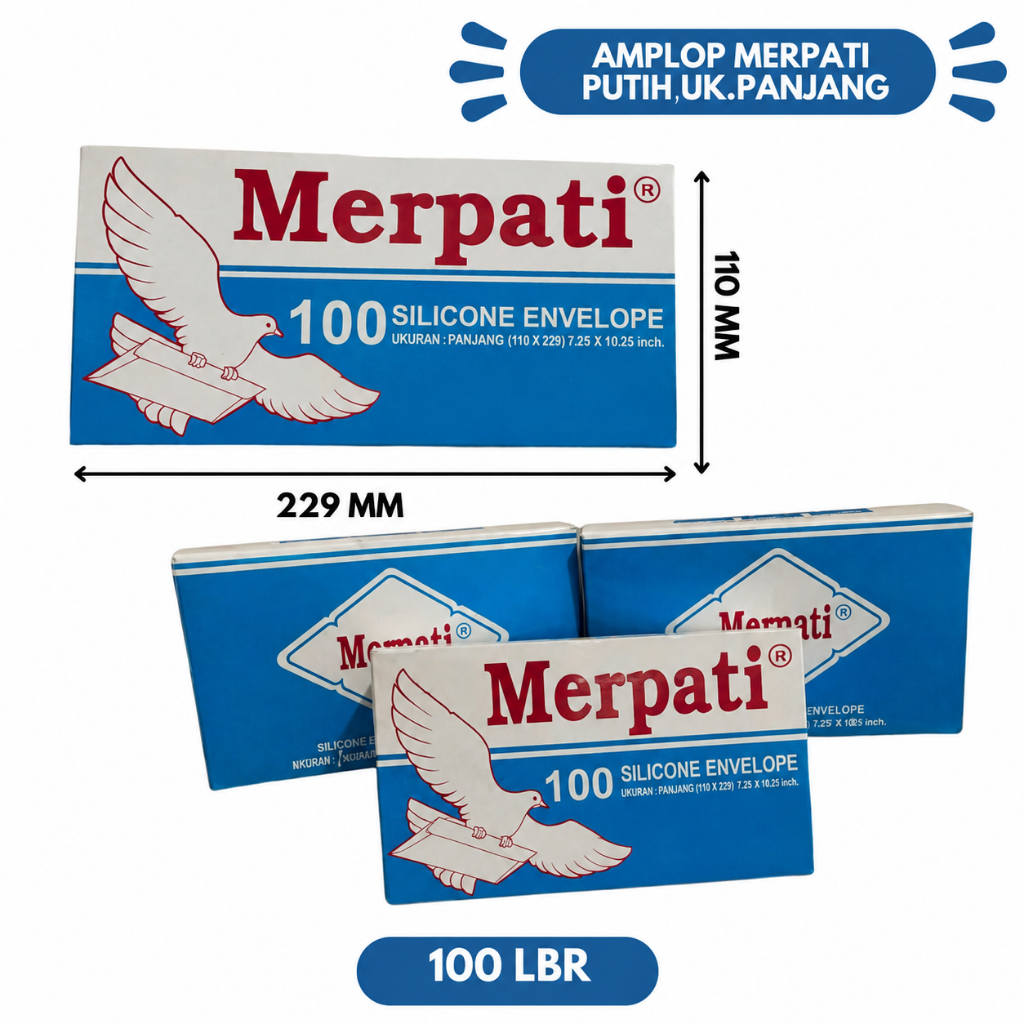 Amplop Merpati Putih PANJANG Isi 100 Lembar – Amplop Surat Kantor