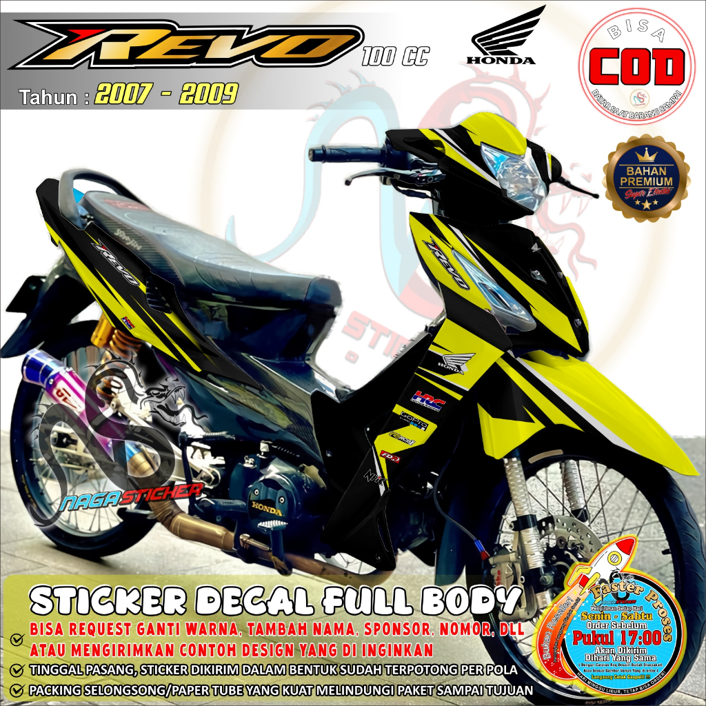 Decal Sticker Full Body Honda Revo Lama 100cc 2007-2009 Kode NS12103 Bisa Custom