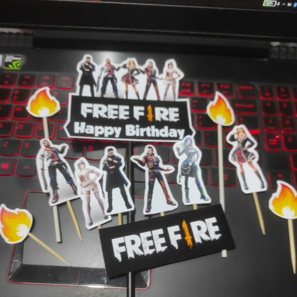 cake topper hiasan kue free fire cupcake 260526ff