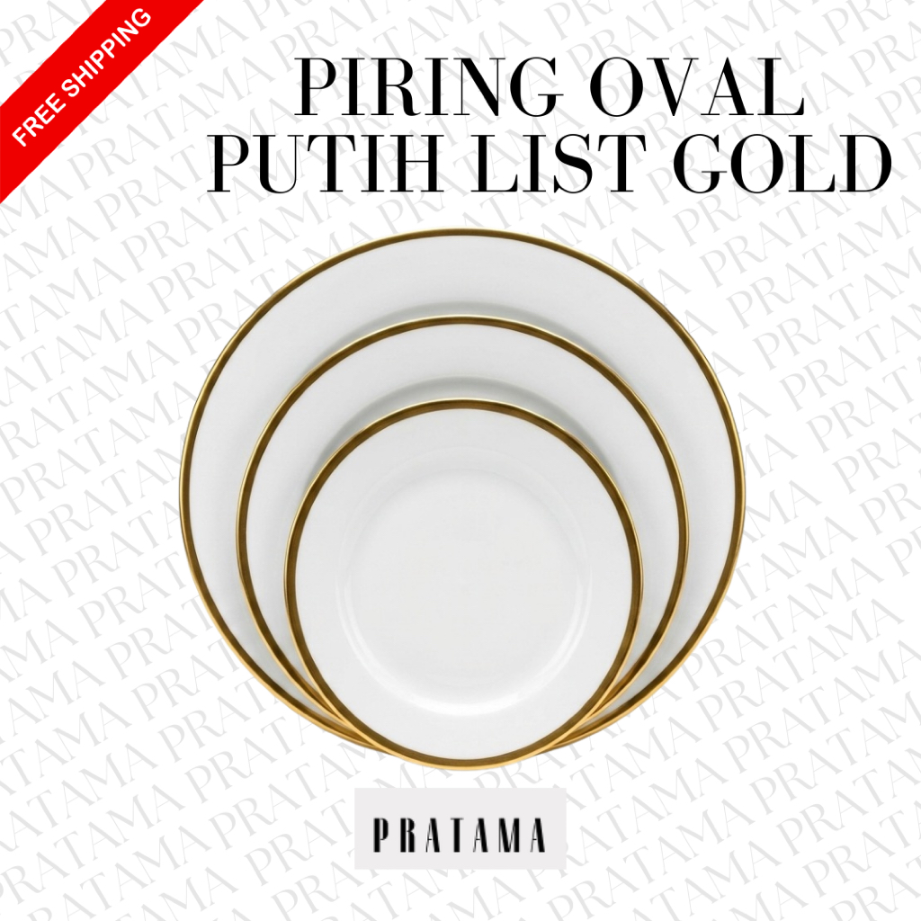 PIRING OVAL PUTIH LIST GOLD
