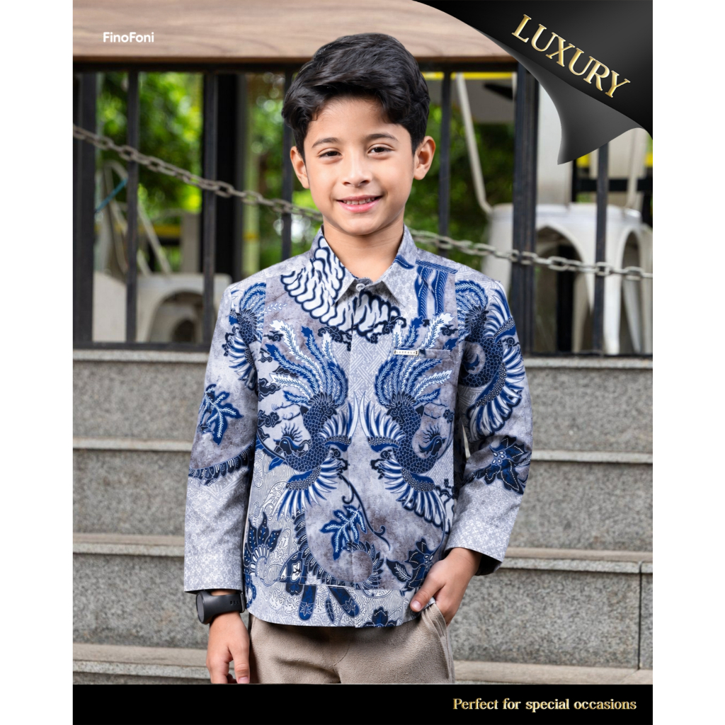 FinoFoni Lokananta Kemeja Batik Anak Laki-laki Lengan Panjang