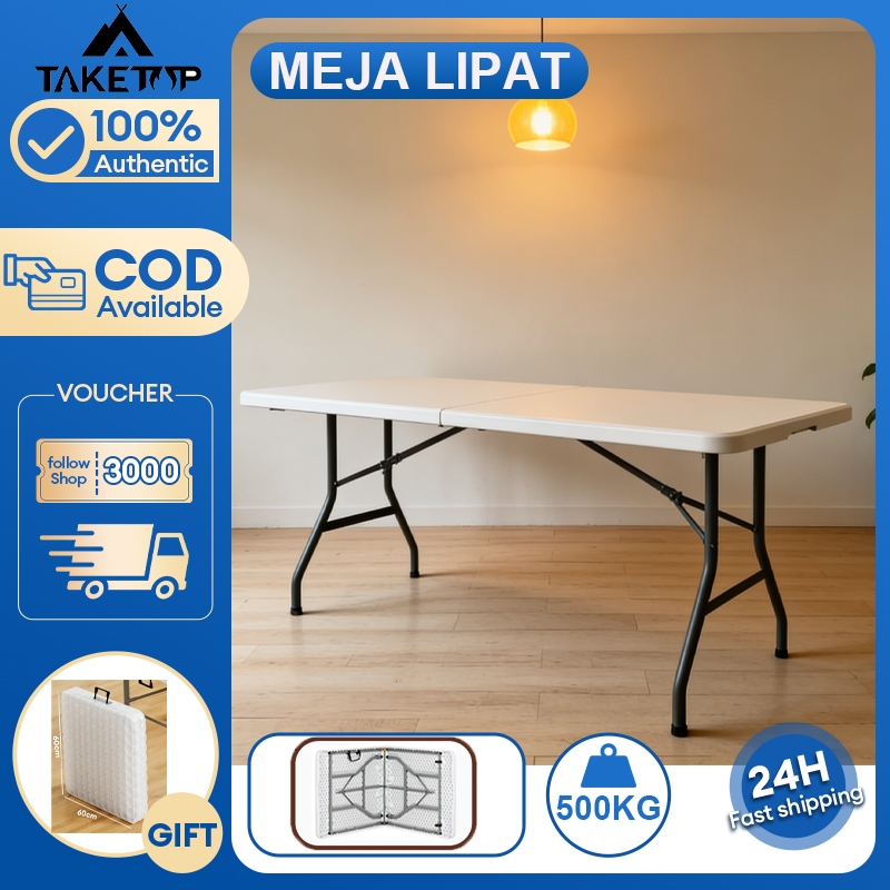 Meja lipat jualan Meja Lipat plastik Meja Serbaguna besar Makan Meja Meja Lipat Outdoor Meja Camping