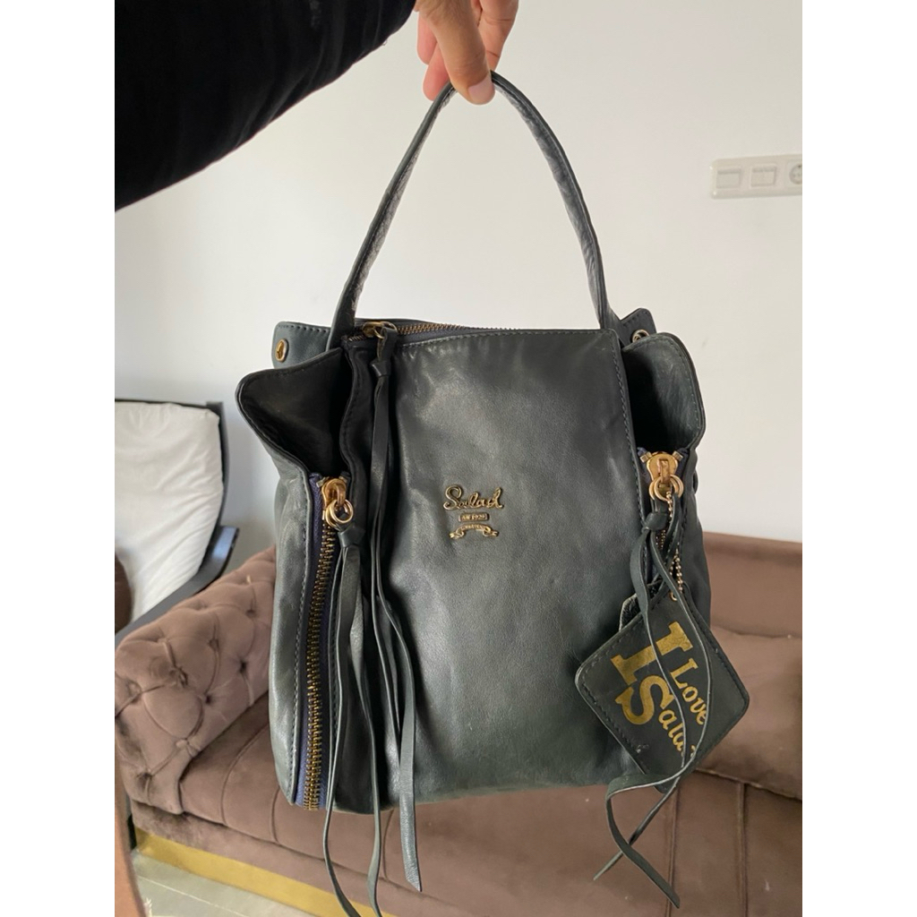 tas salad bag kulit asli second