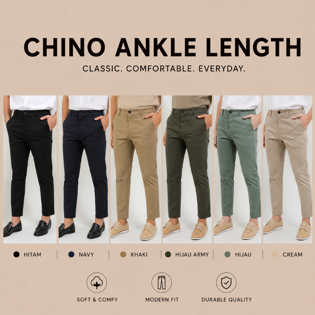 Andrew Smith Celana Panjang Chinos Ankle Length Pria