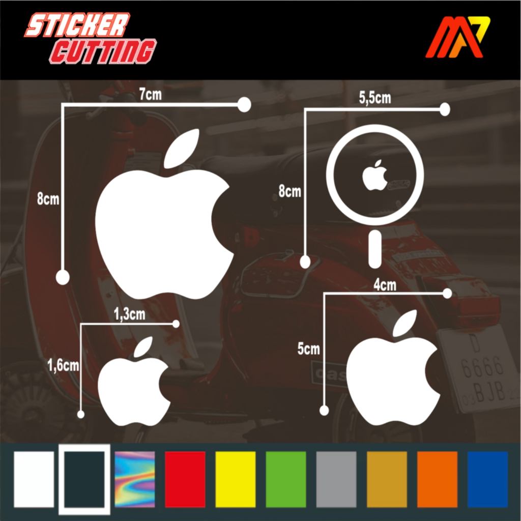 Sticker Cutting Logo Apple - Stiker Iphone cocok untuk semua hp dll