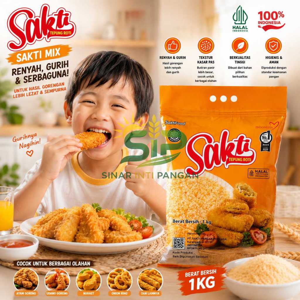 Tepung Roti Sakti Mix Tepung Panir Kombinasi Warna Crispy Baluran Risoles Nugget Ayam Katsu 1kg