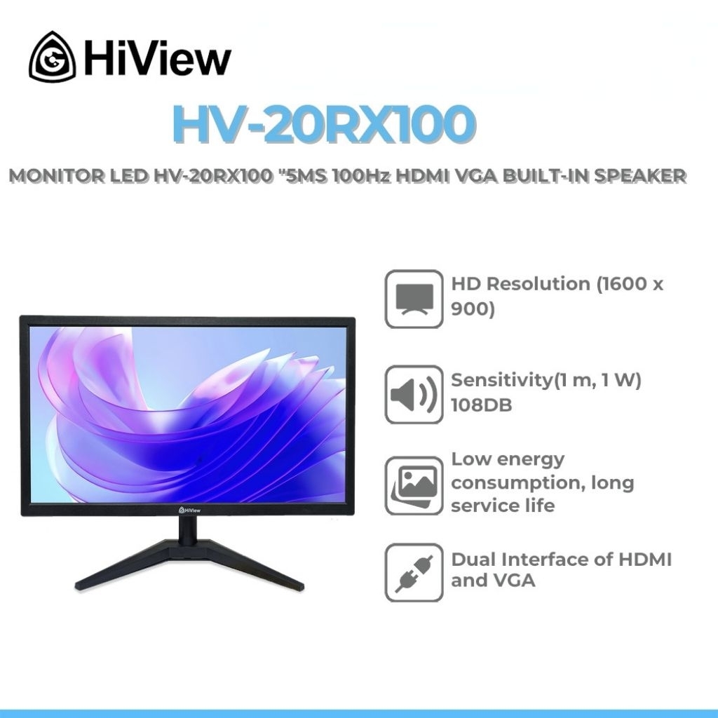 Monitor HIVIEW HV-20RX100 19 INCH, LCD CCTV PC