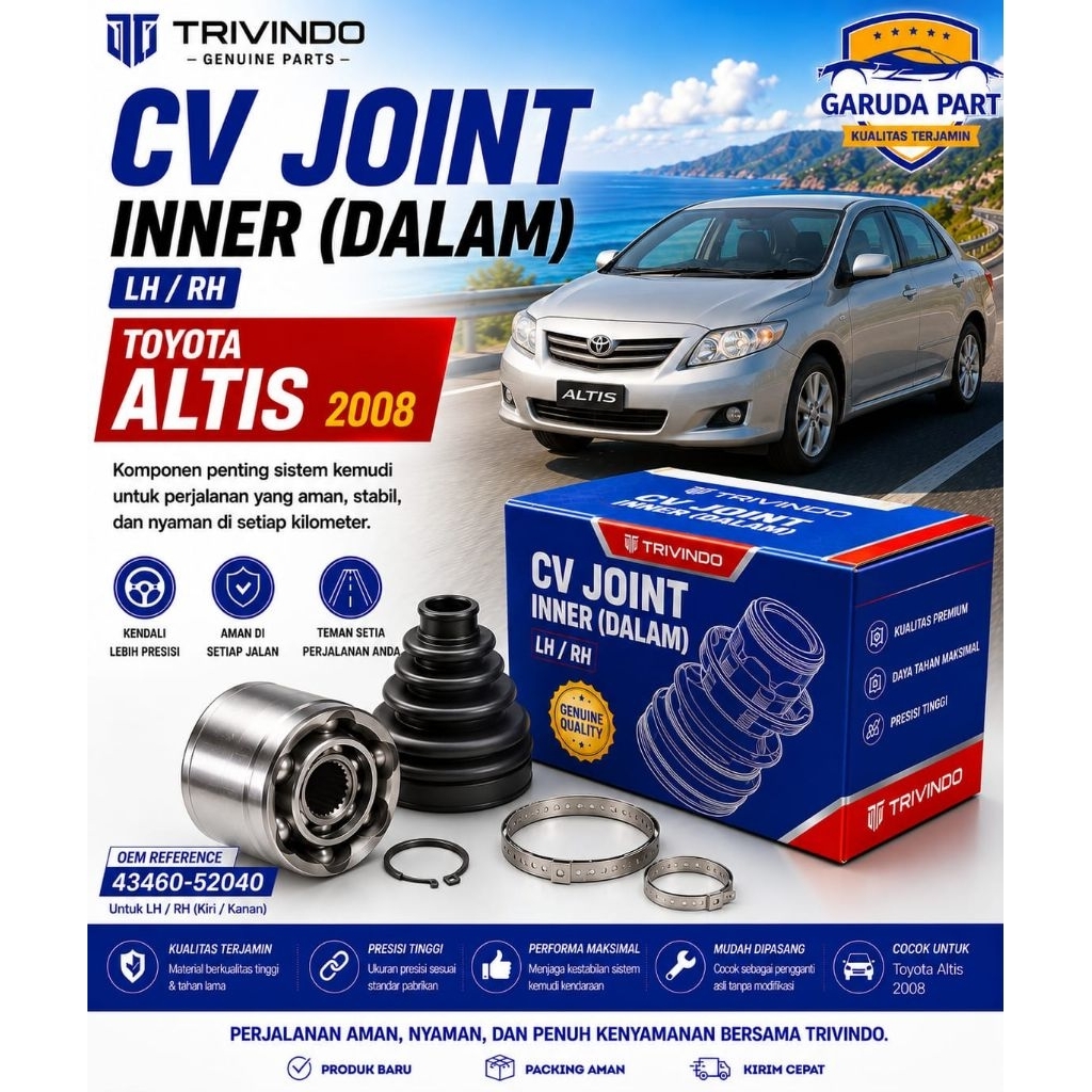 CV JOINT INNER (DALAM) TOYOTA ALTIS 2008