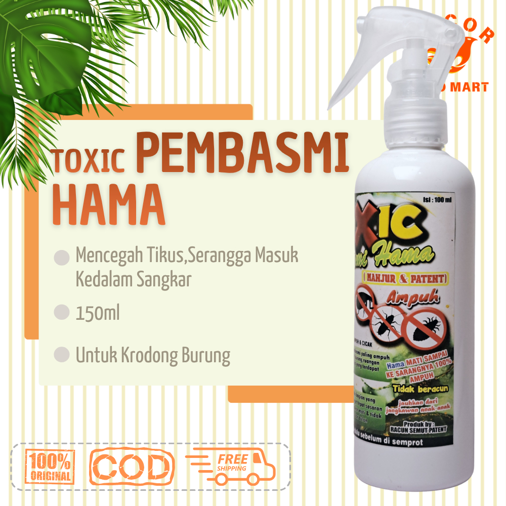 Toxic Pembasmi Hama 100ml Obat Semut Kecoa Nyamuk Tikus Parasit Sangkar Burung