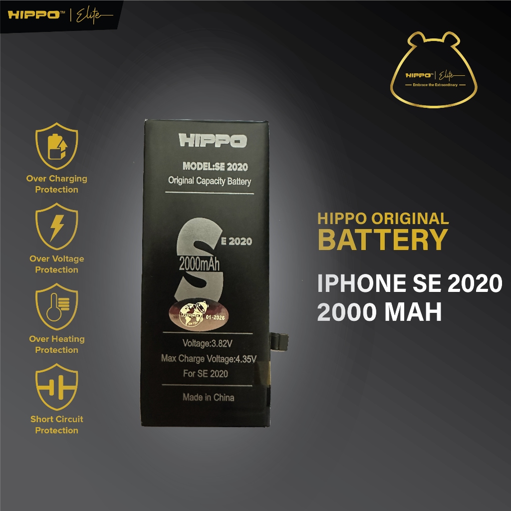 Hippo Baterai iPhone SE 2020 2000mAh Original Cell Battery Batere Batrai