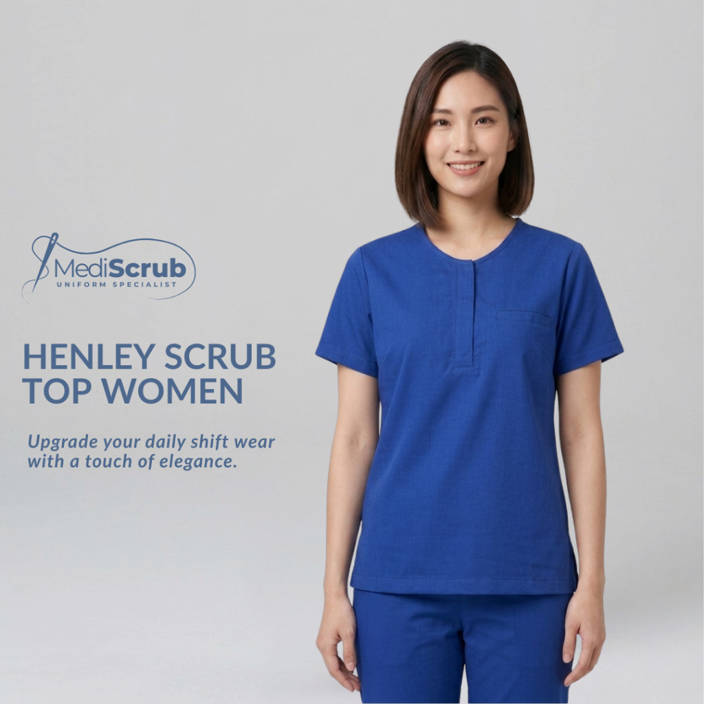 MEDISCRUB - ROUND NECK KANCING ATAS - Baju Jaga OK Dokter Perawat