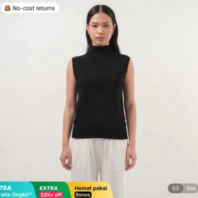 (PRELOVED) BNWT Noir Sur Blanc Popy Mock Neck (size s)