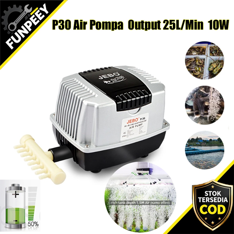 (Stok Tersedia)Termurah Aerator Kolam Jebo P30 / Pompa Udara Jebo P 30