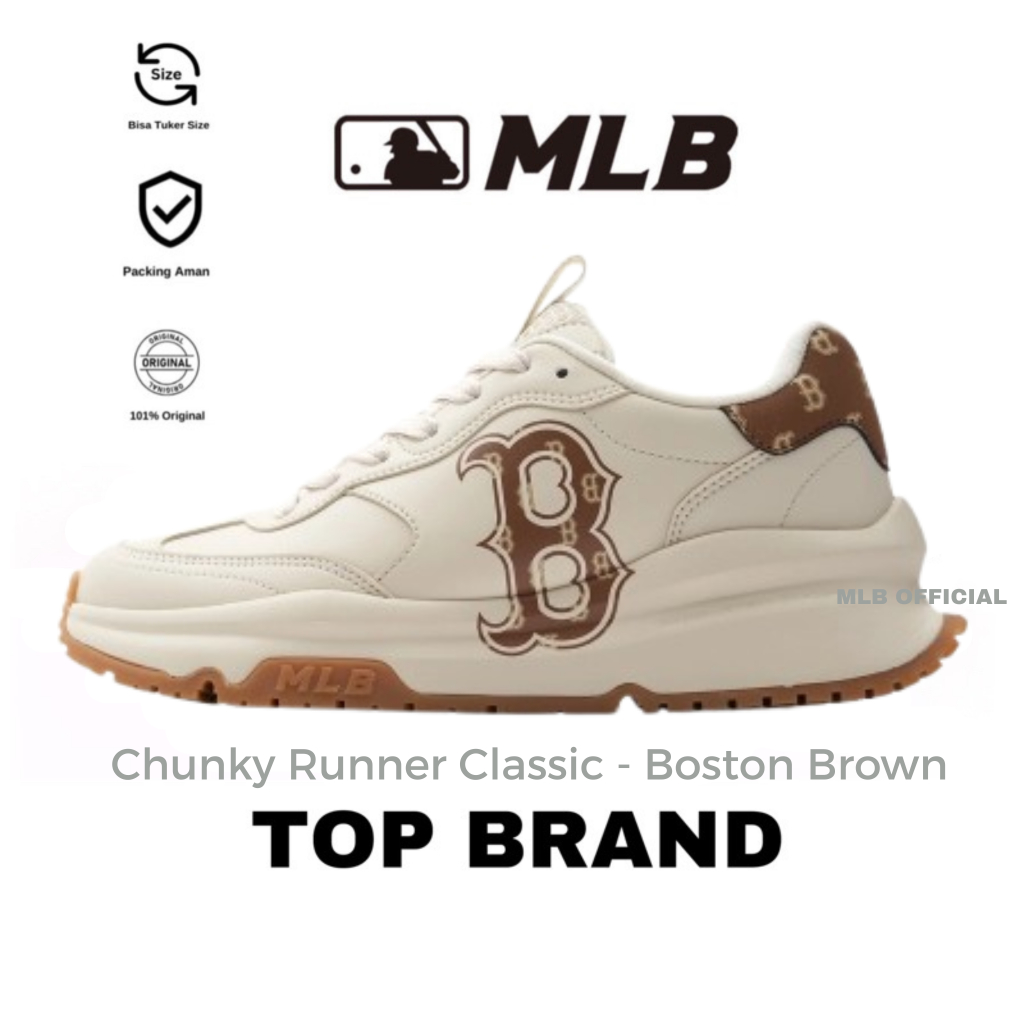MLB Chunky Runner Classic Monogram Boston Red Sox Brown Sneakers Original