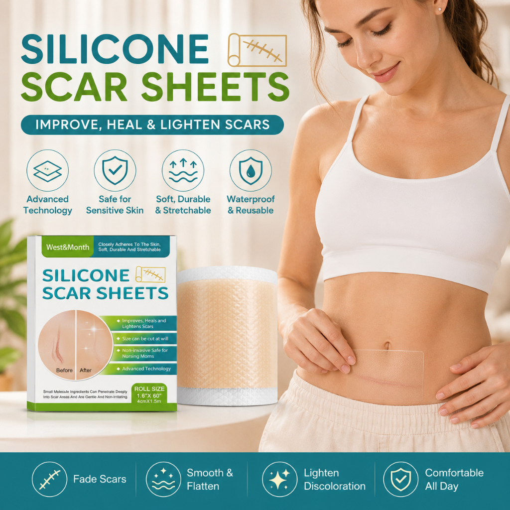 West&Month Silicone Scar Sheet 4cm x 1.5m plester silikon penghilang keloid bekas luka Silicone Scar