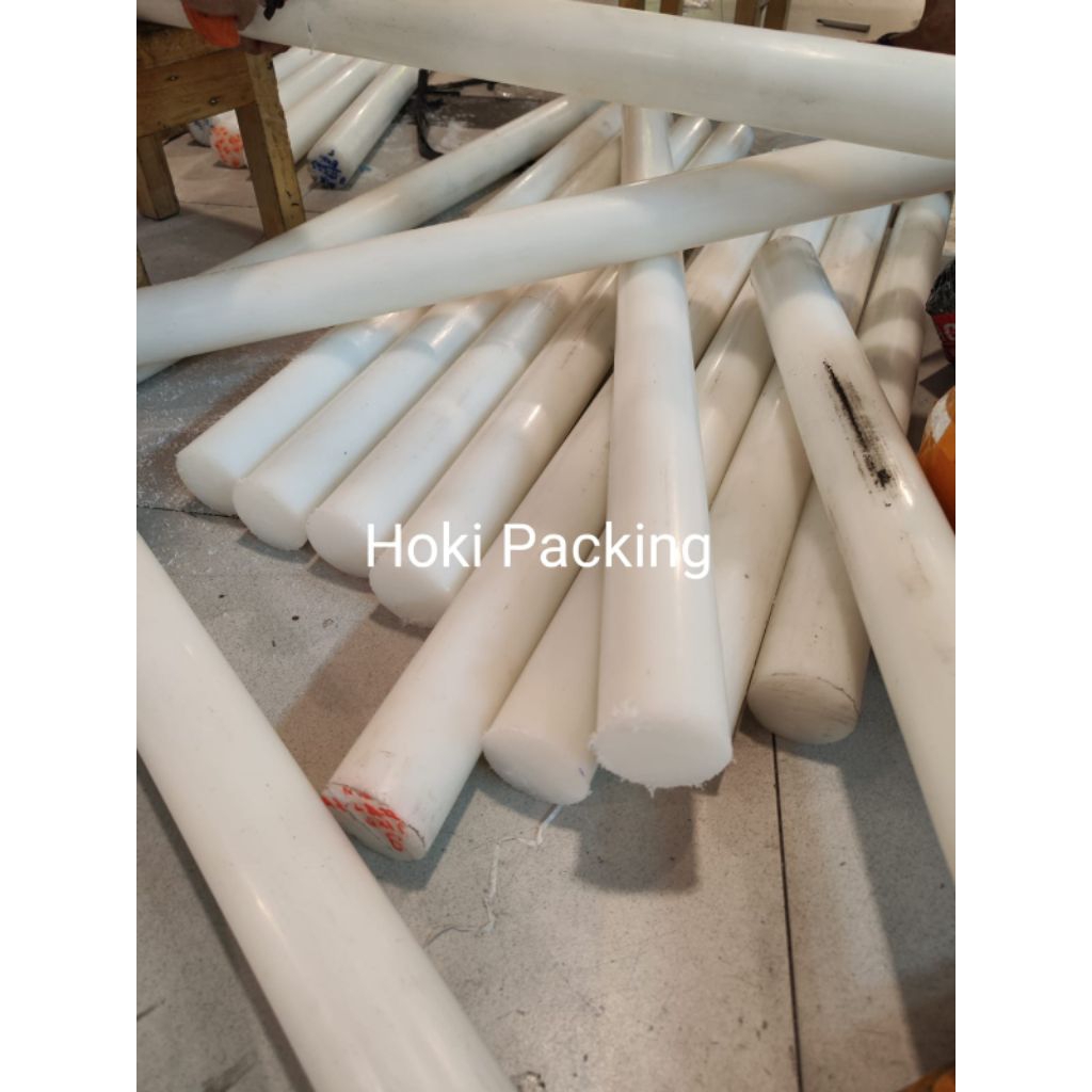 Nylon batangan putih 25mm x 100cm / nylon rod putih