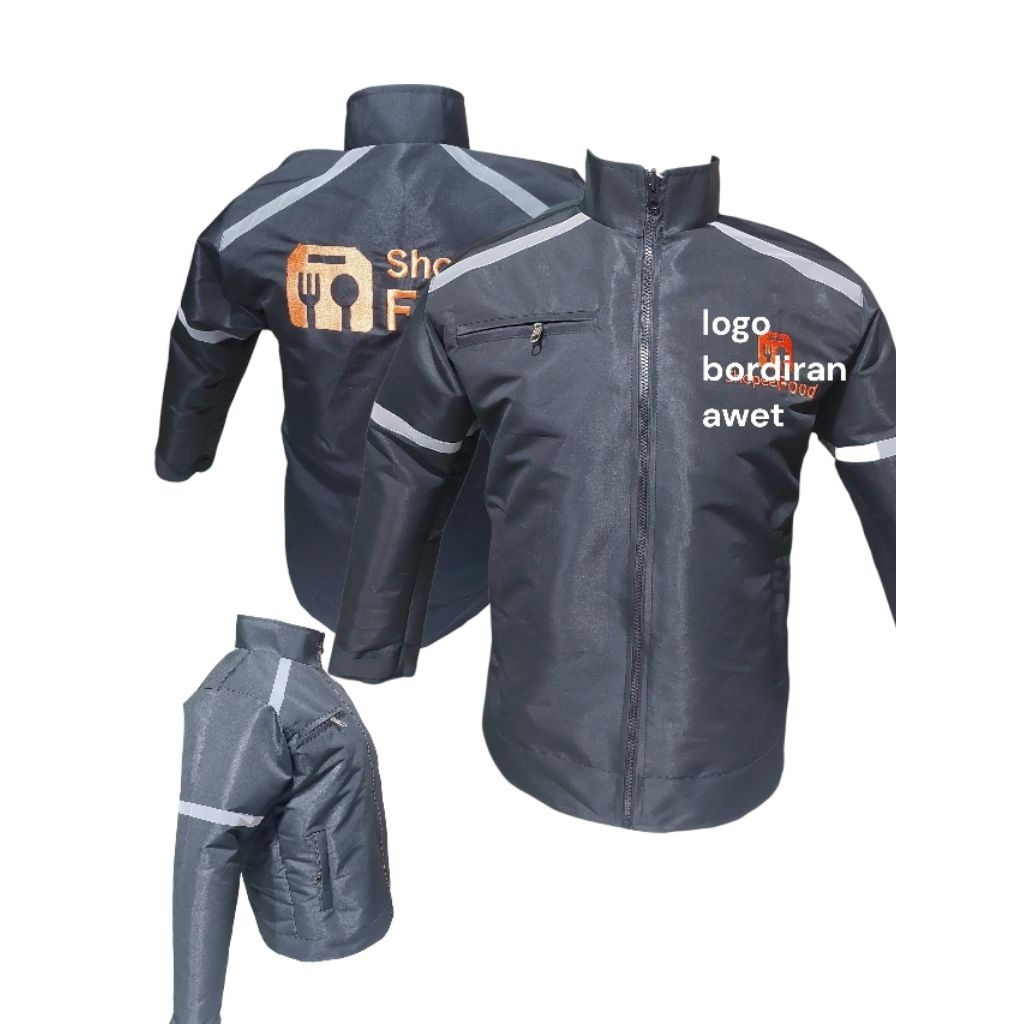 jaket rompi shope jangkis abg hitam ojek online shpi food hitam driver ojoljaket pria wanita bisa di