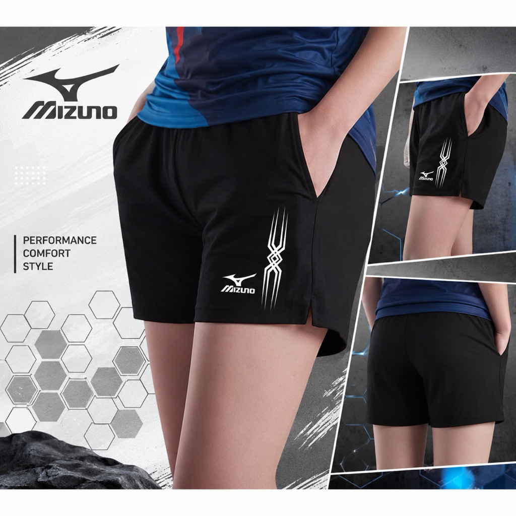 Celana pendek voli cewek celana olahraga perempuan short pants hitam polos logo sport celana voli wa