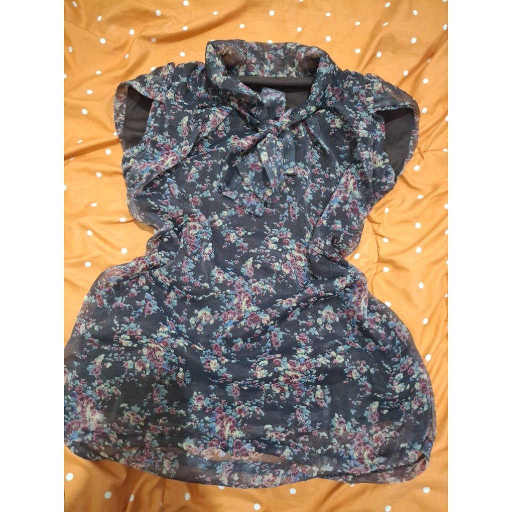blouse chiffon floral preloved