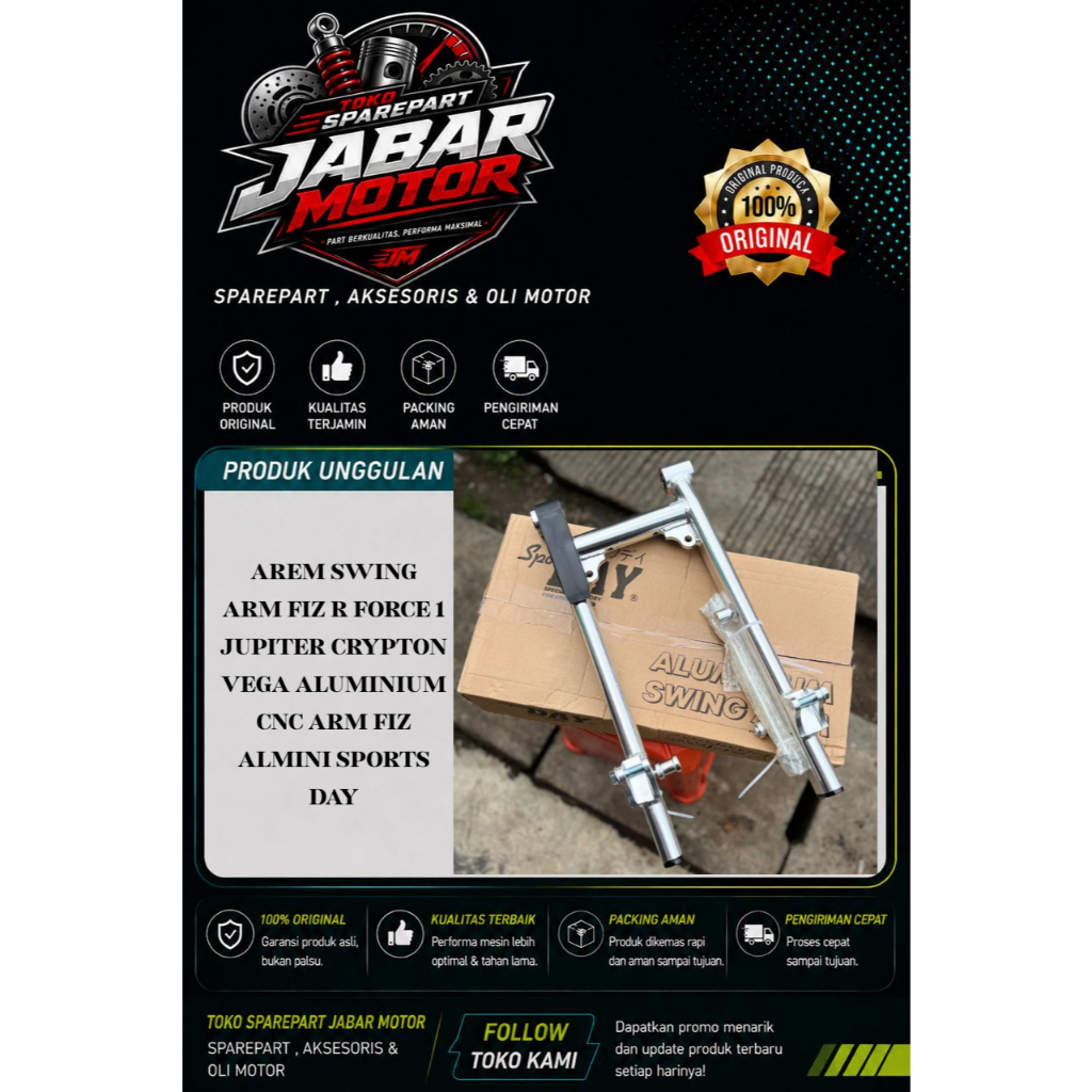 AREM SWING ARM FIZ R FORCE 1 JUPITER CRYPTON VEGA ALUMINIUM CNC ARM FIZ ALMINI SPORTS DAY